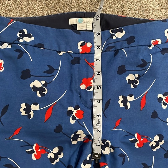 BODEN Blue Floral Richmond Ankle Pants Trousers Cotton Size 8 Long - Picture 11 of 12